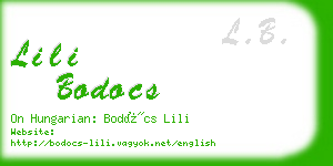 lili bodocs business card